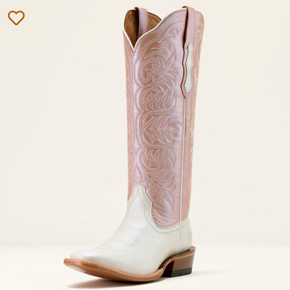 Ariat Women's Pink and White Western Boots
